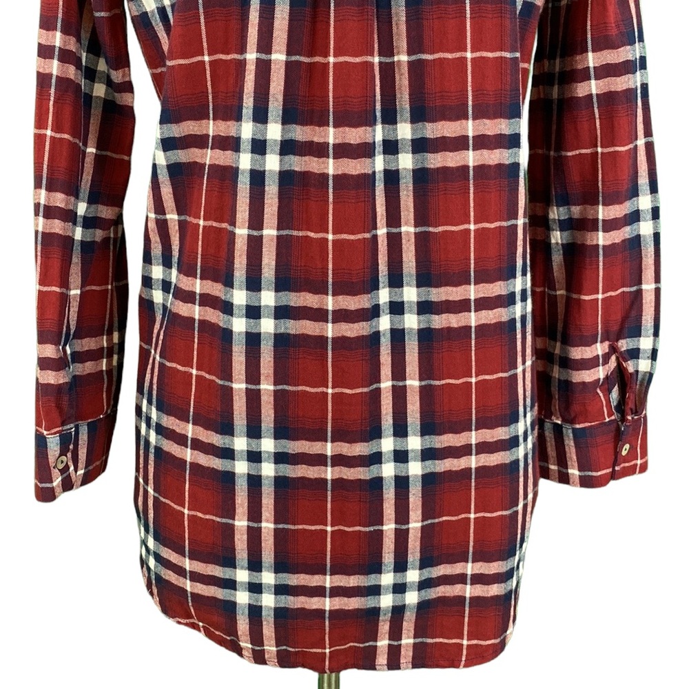 Windsor Burgundy Plaid Lace Up Tunic - Picture 9 of 13